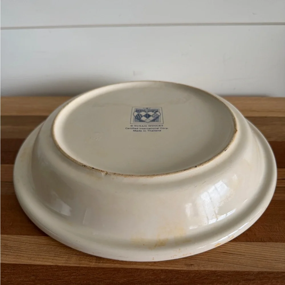 Susan Winget Certified International Pie Dish Plate Apples